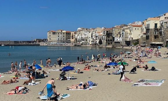 Many were there for the beach