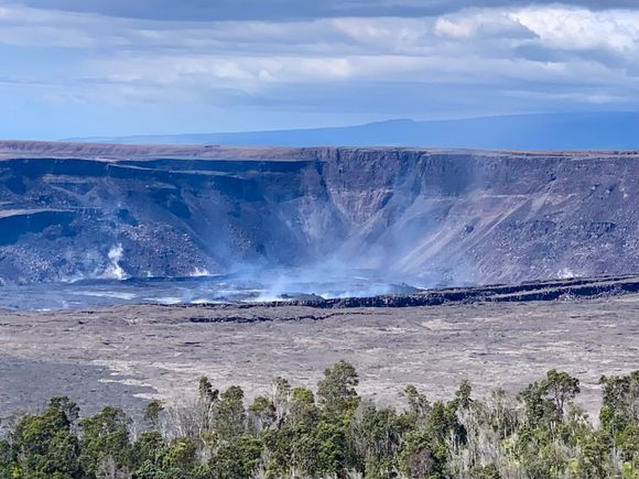 Kilauea crater which erupted big time in 2018 and caused lots of damage to homes 