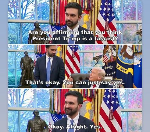 Things got weird today. Trump gushed about Mandani on truth social after their meeting. Then MTG resigned. Weird day, 