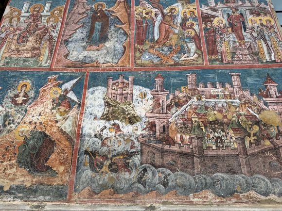 Detailed view of the paintings