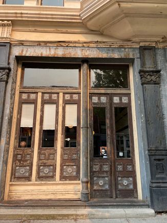 ...but on the side of the previous building you can see that it's not all spit and shine and there is some work to be finished.