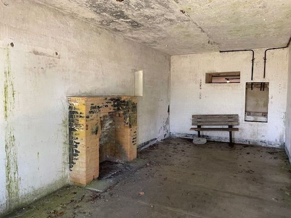 Underneath the Interpretive Center are the remains of Ft. Canby. There are a number of rooms to walk around through.  This one had a fireplace.