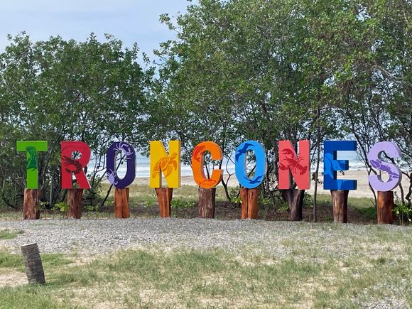 New Troncones sign, wasn't here last year.  Mexico is filled with these colorful signs proclaiming their city's name