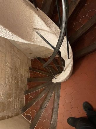 I’ve done lots of curved tight stairs this trip, between apartments and castles..