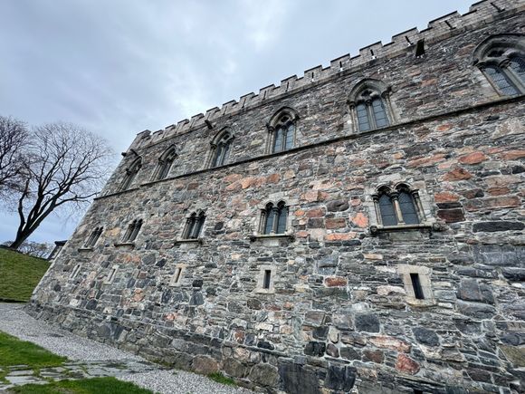 The fort still shows the damage suffered during World War II. 