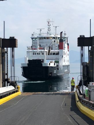 Our CalMac ferry approaches