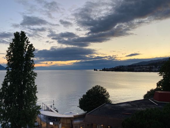 Sunset lake from our hotel room