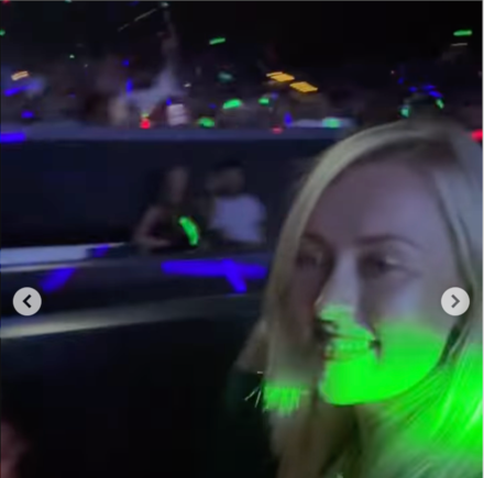 It's VIP seating at the Vegas residency.  Sitting or standing, they are not blocking the show for anyone else. 