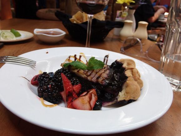 Thursday, La Fonda dessert, Blueberry pie