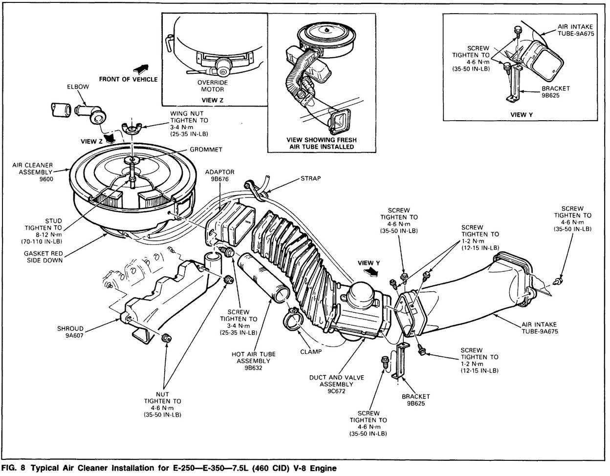 Trying to find the Air Cleaner Assembly parts to get my van smogged (460 engine, 1985) Ford