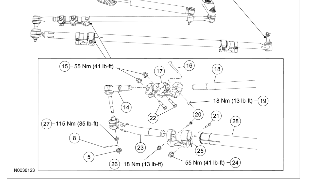 Are the tie rod ends + bar suppose to wiggle ? Video Ford Truck