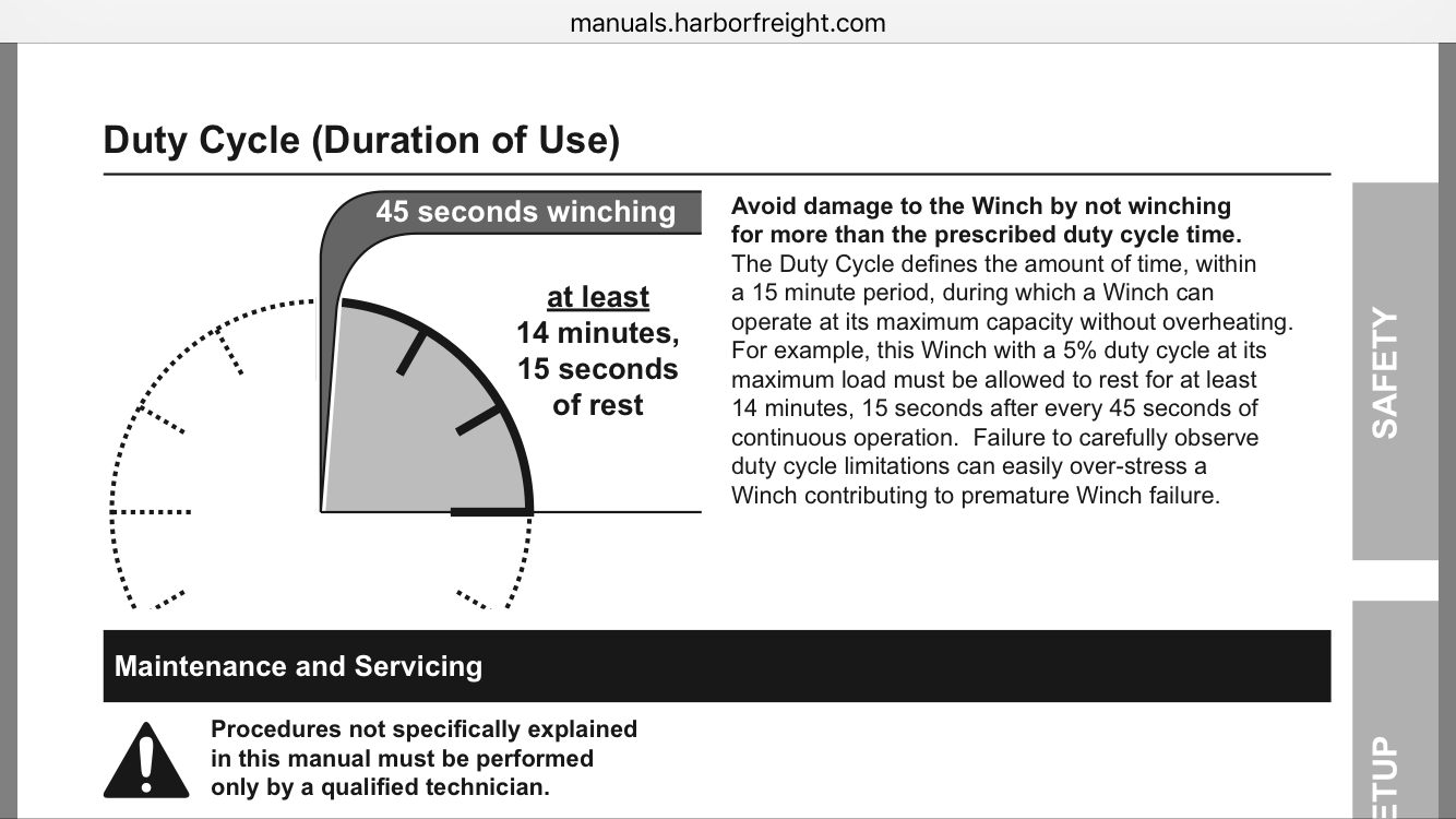 Understanding "Duty Cycle"...... New winch install Ford Truck