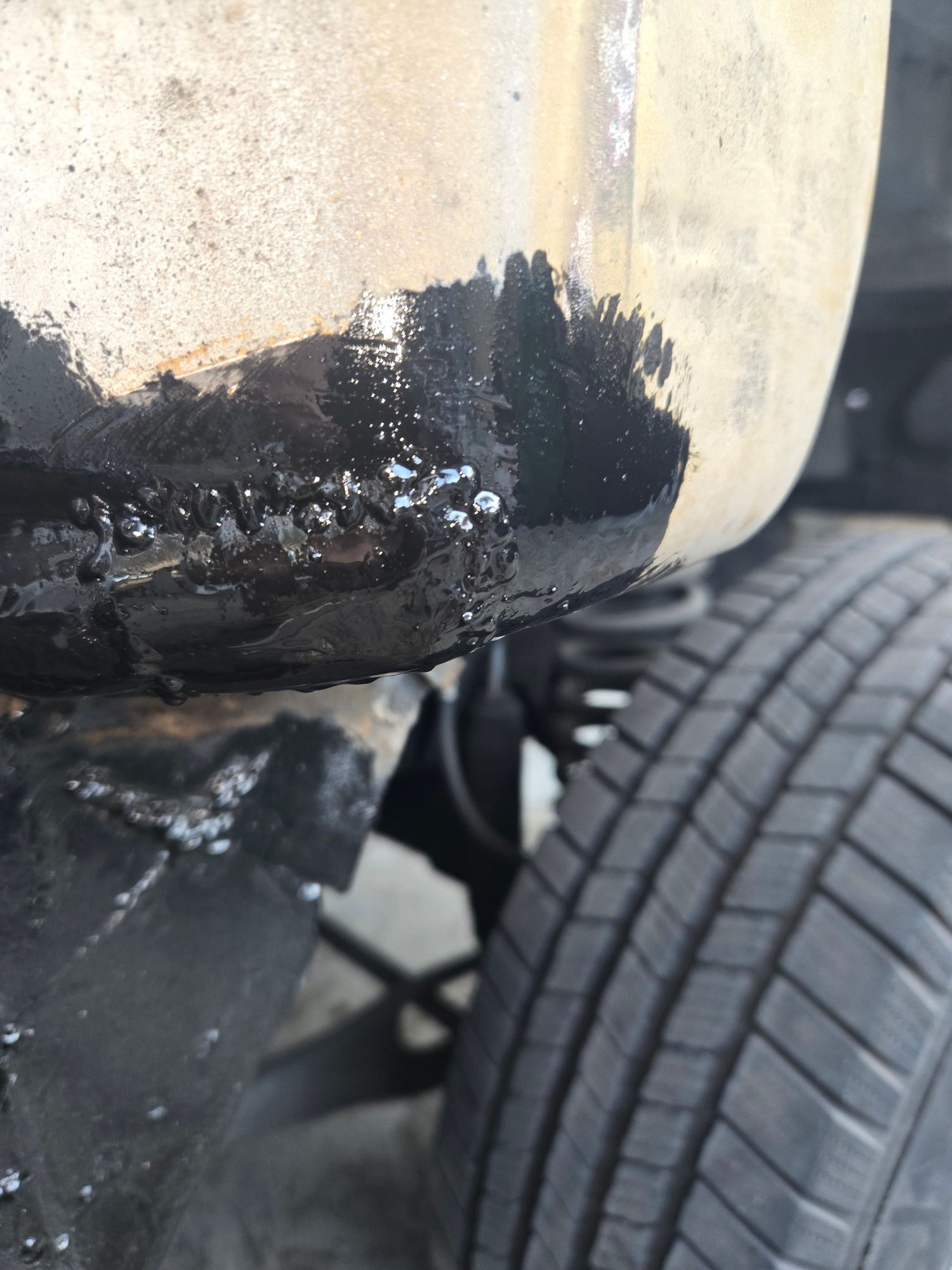 Coated the weld with P-15 and later coated it with seam sealer.