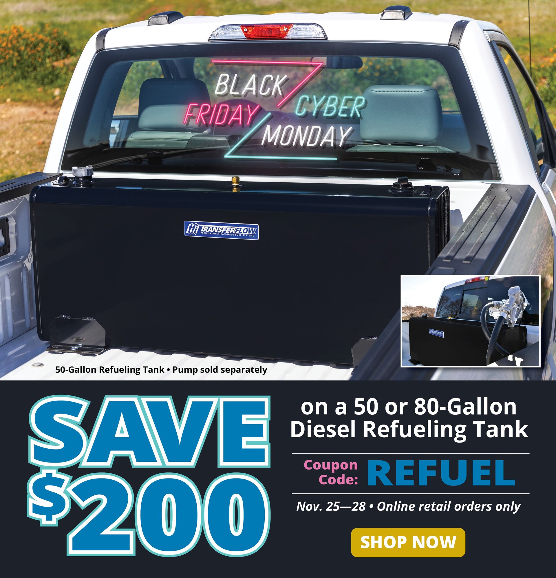 CYBER MONDAY SPECIAL Save 200 On A Transfer Flow Refueling Tank 
