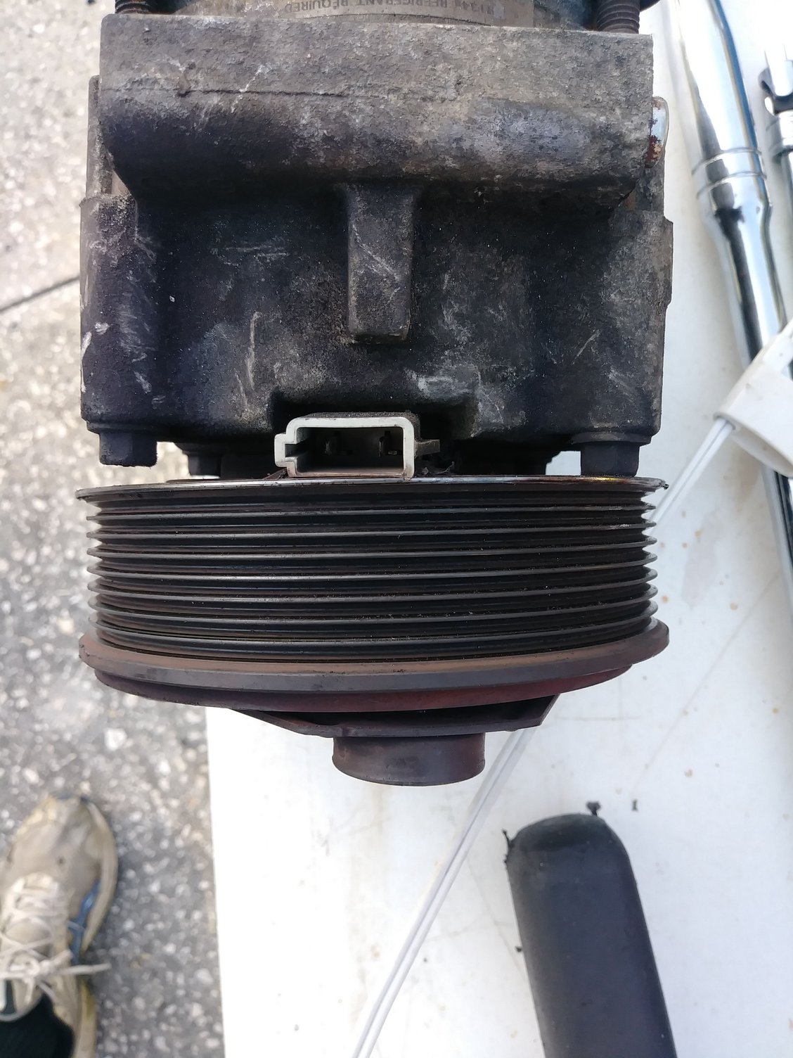 Wanna see what a locked up AC compressor looks like? Ford Truck