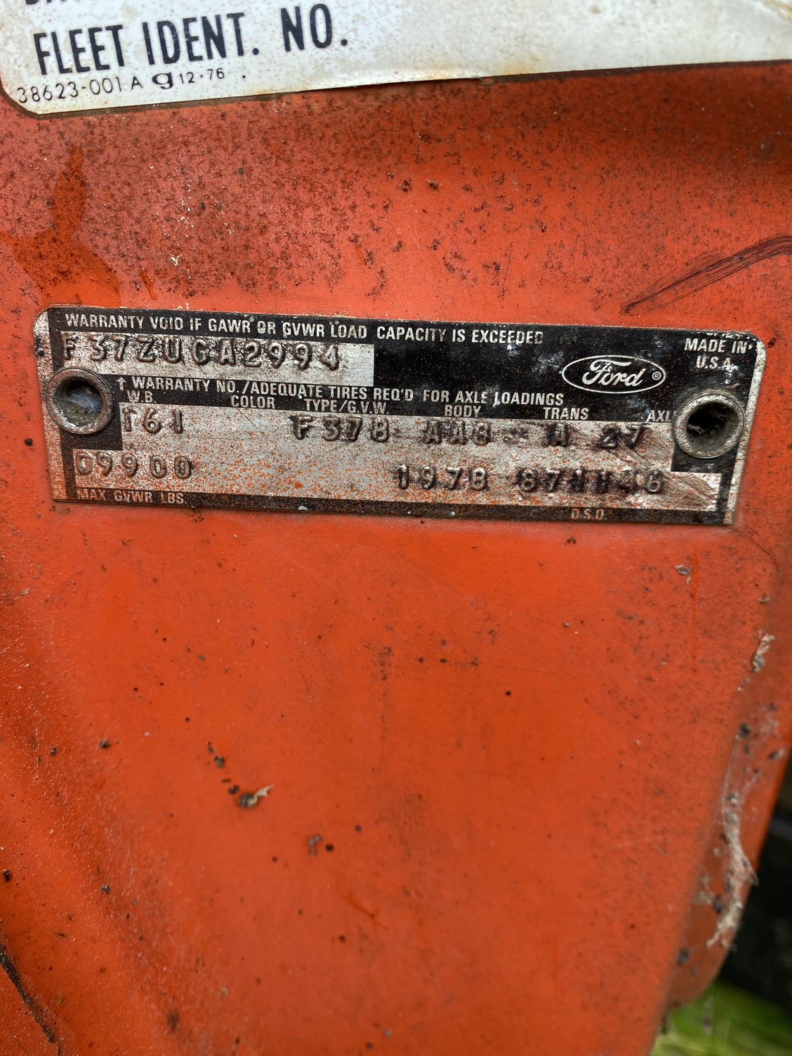 1978 ford engine codes