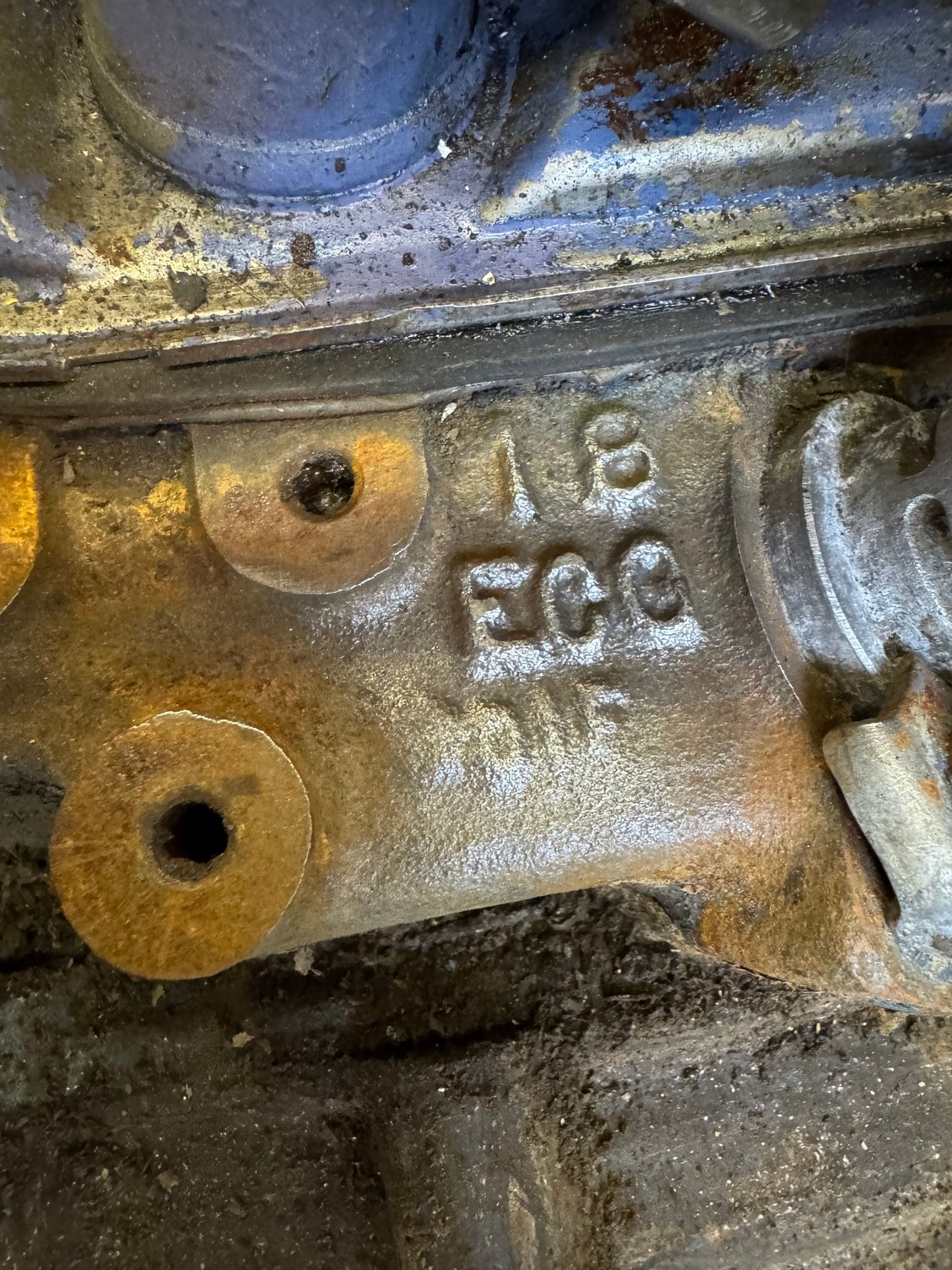 Another stamp on the back of the block near distributor 