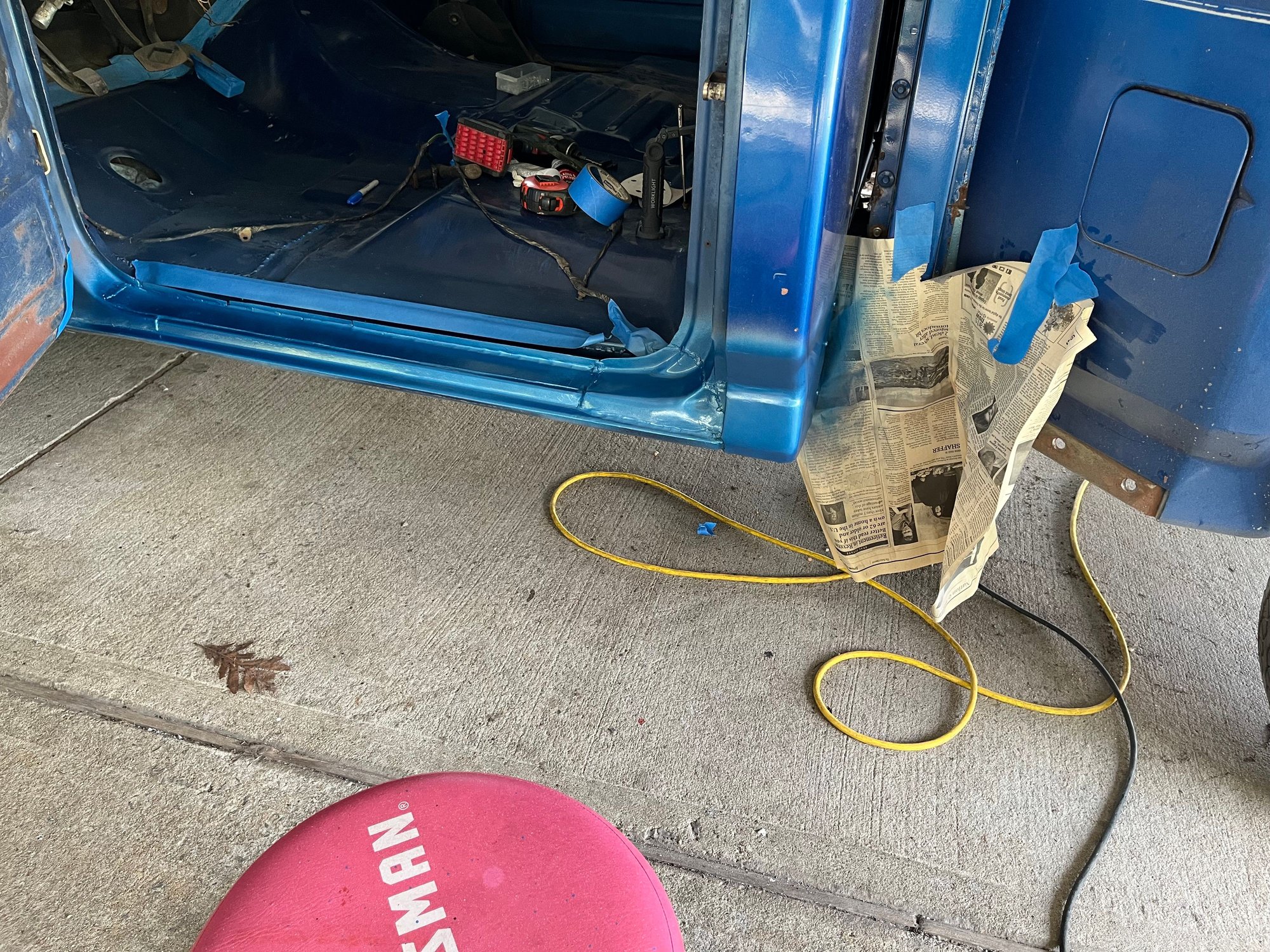 I did the bottom of the door jamb first with truck bed coating, then primered and colored over it. I hope this makes it tougher