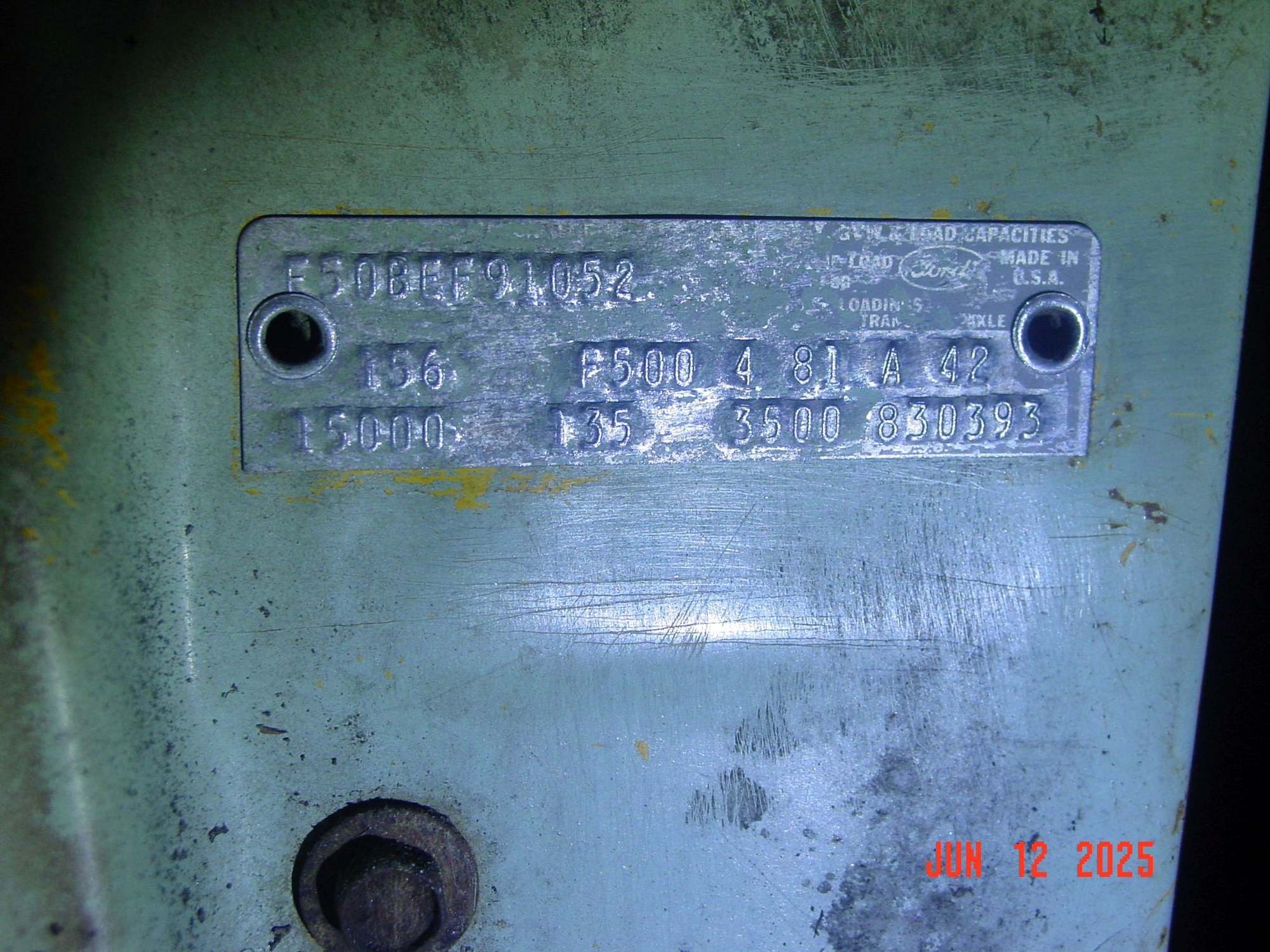 1969 F500 Vin decoder please - Ford Truck Enthusiasts Forums