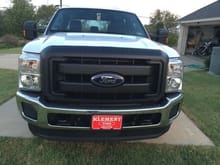 Black grill. I had to replace my 05 Ford emblem as it lost color after a few short years. also lost the black on the inset of the f250 badges on the older truck after a short time. Hoping this is improved.