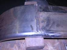 Top view of welded fender