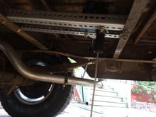 View of hoist mounted under 66 on L steel