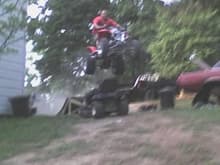 me jumping the mower