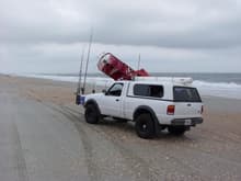See what my little truck pulled up onto the beach