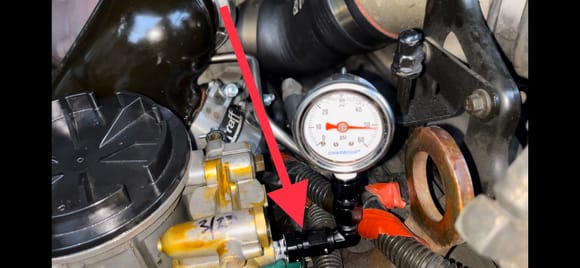 I removed the valve completely and replaced with 1/8 npt to fuel an connectors to add my gauge. Even if the gauge is liquid filled it will bounce a lot due to mechanical fuel pump but the liquid helps dampen the rapid bounce a bit. All the parts were bought from Amazon.