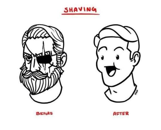 shaving before and after