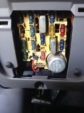 1996 inside fuse box. This is a much better location than 1980-86 models and even nicer than the 1987-91 models where the bottom of the dash had to be removed.