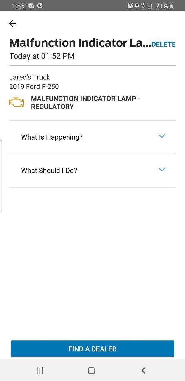 2018 ford f150 malfunction indicator lamp regulatory