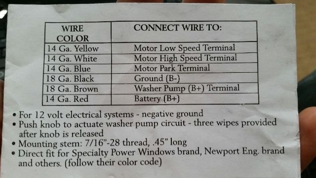 Wiper Motor Wiring Help (very specific) - Ford Truck Enthusiasts Forums