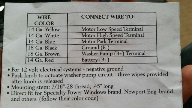 Wiper Motor Wiring Help (very specific) - Ford Truck Enthusiasts Forums