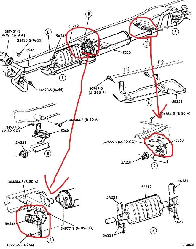 1979 f150/250 only exhaust hangers. 2wd regular cab long box Ford
