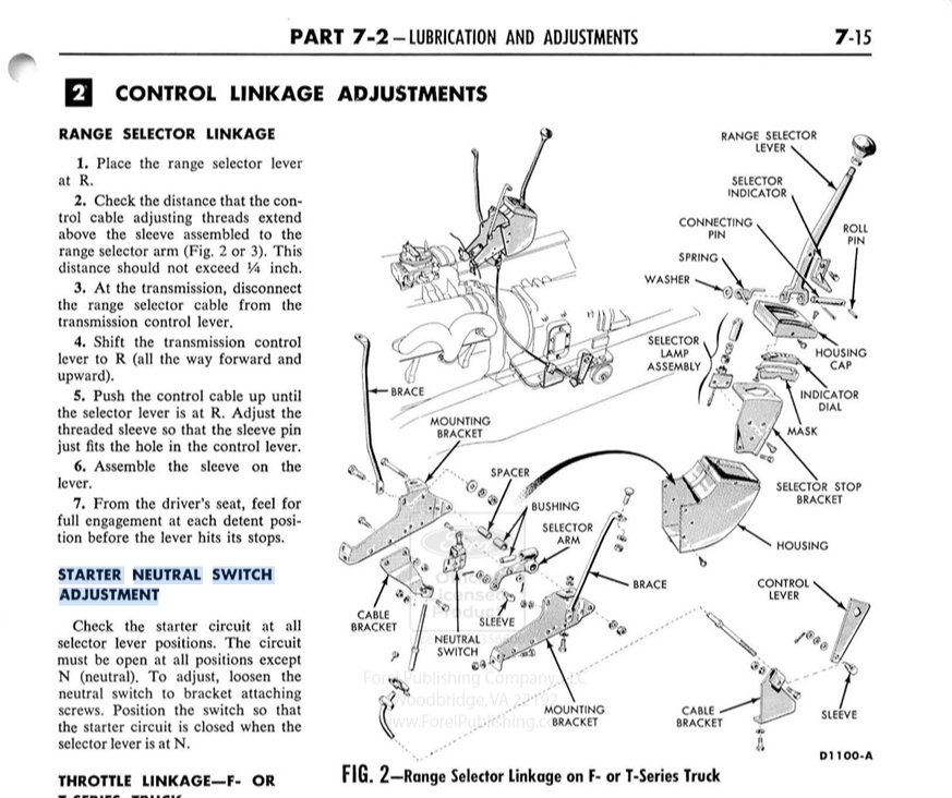 Neutral Safety Switch on 1962 Ford F100 Ford Truck Enthusiasts Forums
