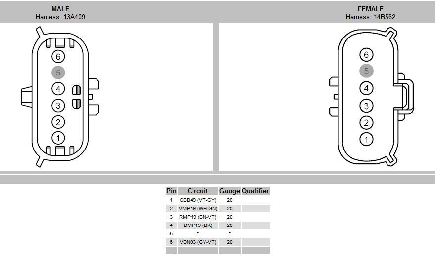 2014 F350 Tailgate Wiring Assy (DC3Z14A412A) Ford