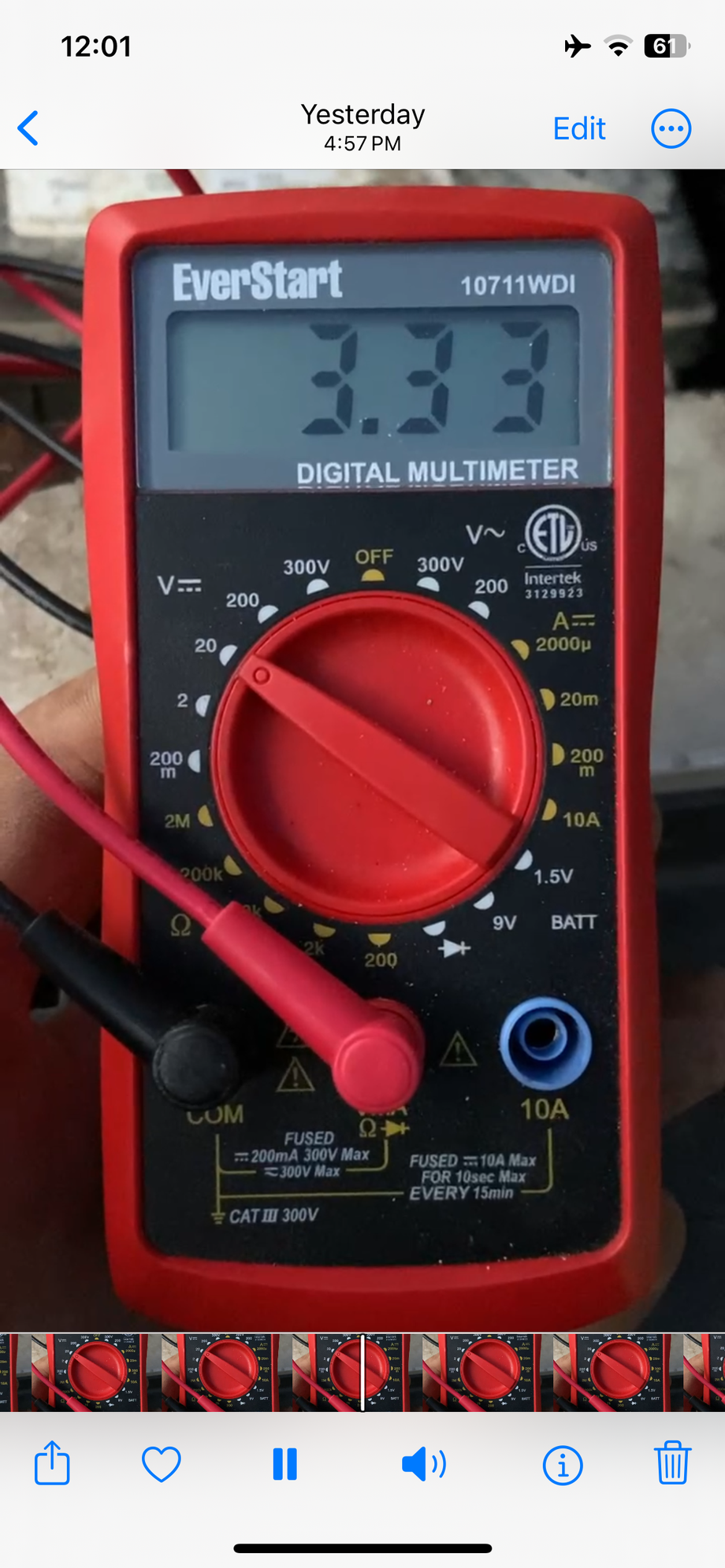 Voltage drop on crank 