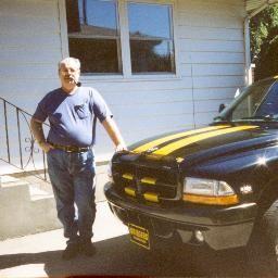 97 Dakota Sport - 318 V8 Auto  Yellow stripes went bumper to bumper