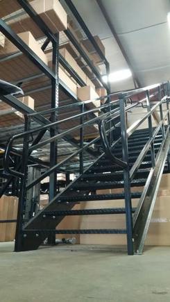 Stairway to our mezzanine level.
