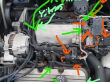 here i posted a pic of mine because I needed a reference.   I pointed out things you could have issues with that make it rouger at idle or just to check.  The PCV? GOODLUCK HAHA THAT IS HELL but you can do it easier with the fuel rail taken off and the wiring moved aside.

I recommend getting the grommet on the intake and the..well..i think they both go on the intake but the room to work is hell and they are both available from Dorman help at my local autozone but I got them online(ones long)