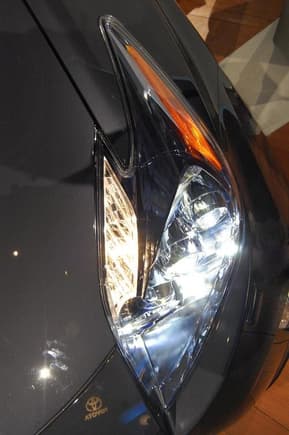 2010 Toyota Prius LED Headlight High Beam On, High Angle