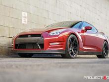 Project 6GR FIVE Gloss Black Front Low Side View TOYO R888 285/35/20 315/30/20 Nissan GTR