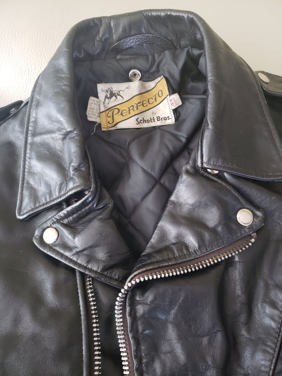 Schott Perfecto Leather Jacket 44 Long - Harley Davidson Forums