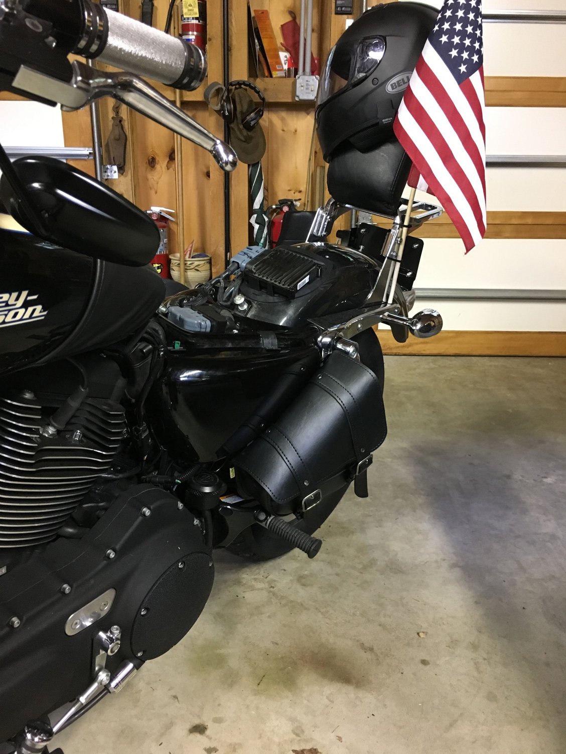 sportster swingarm bag with passenger pegs