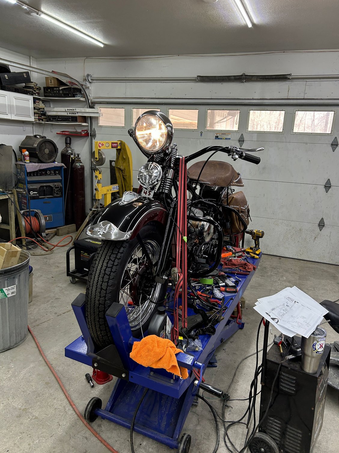 Got the headlight wired Hi & low beam and it works with the  horn ! Did something right this time !