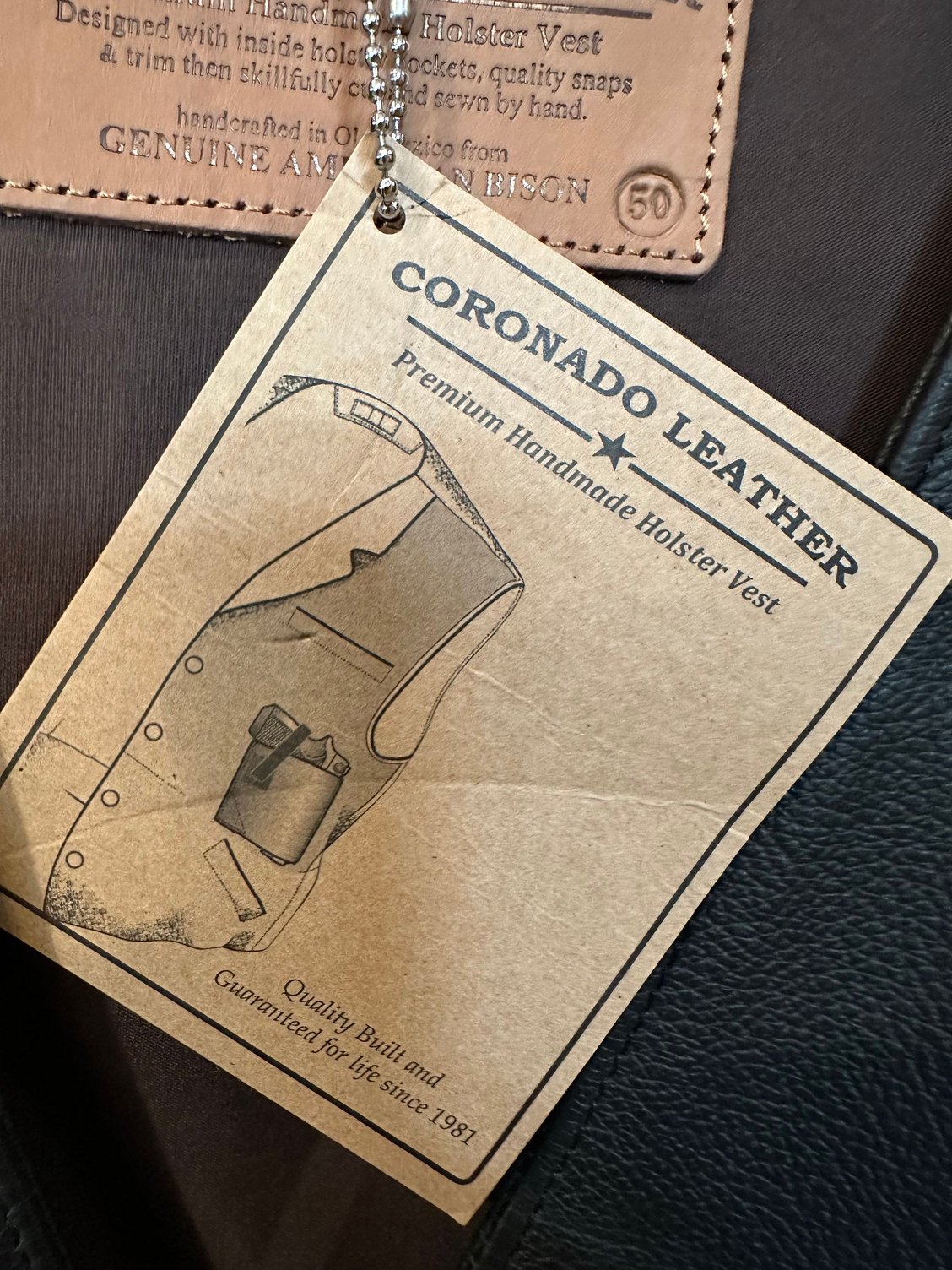 Coronado Leather Holster Vest Brand New Road Glide