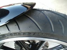 120/70/21. Suprised the shit out of me.  Turns in much better than the hd dunlop 130/60/21