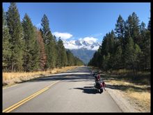 A bit further down the road, and we can see the Steeples Range between the Trees. This looking South.