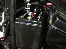 Lithium battery used to create space for compressor.